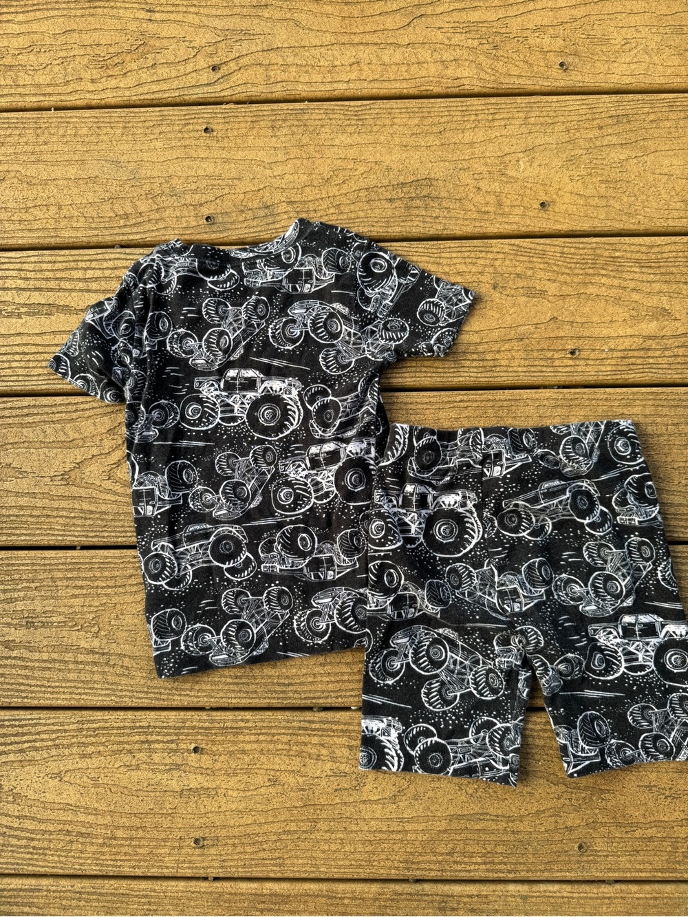 Black monster truck Print Kids pajamas Set